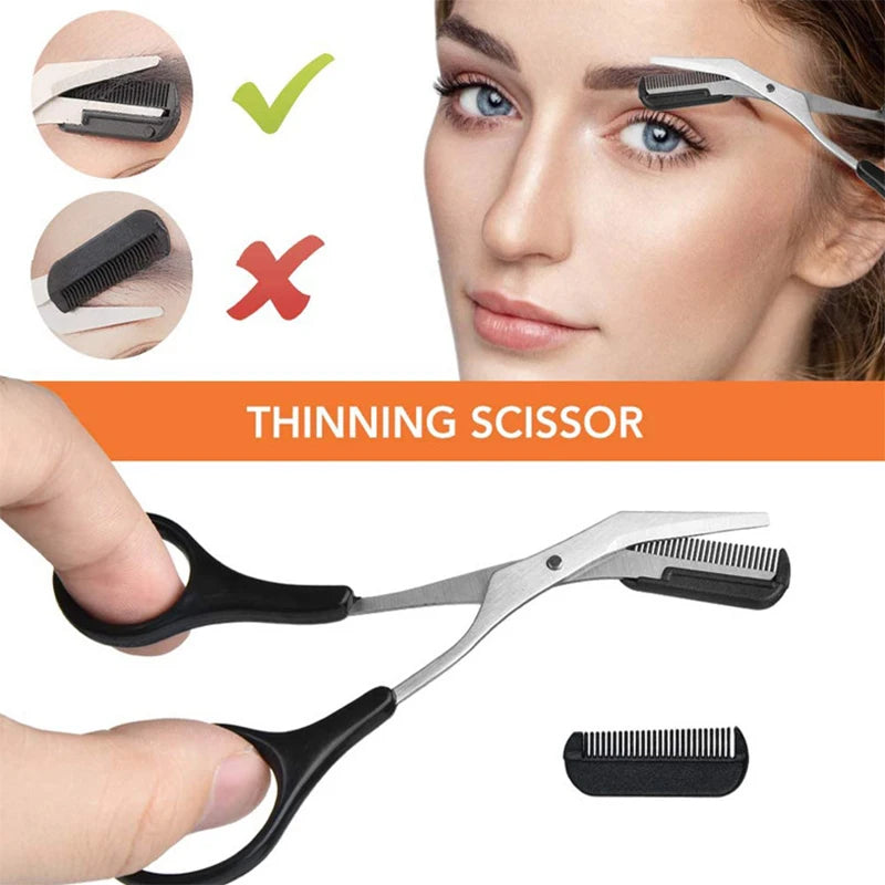 LAQTA eyebrow trimmer set with precision grooming tool and attachments, displayed on a neutral background.