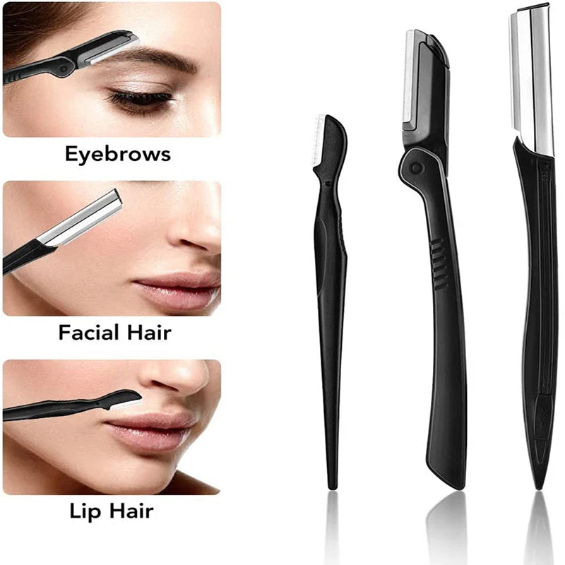 LAQTA eyebrow trimmer set with precision trimming tools and attachments for shaping eyebrows and facial hair grooming.