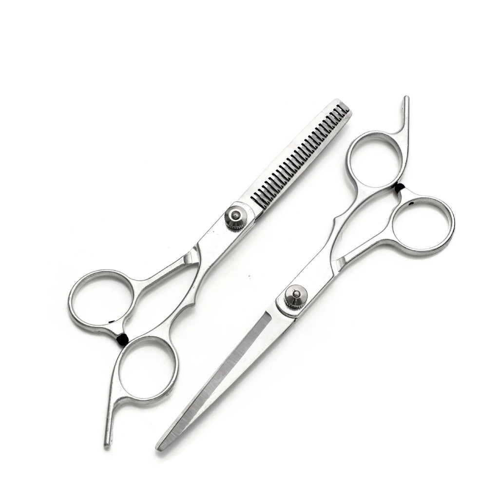 LAQTA professional barber scissors with sharp, stainless steel blades and ergonomic handles for precise hair cutting.