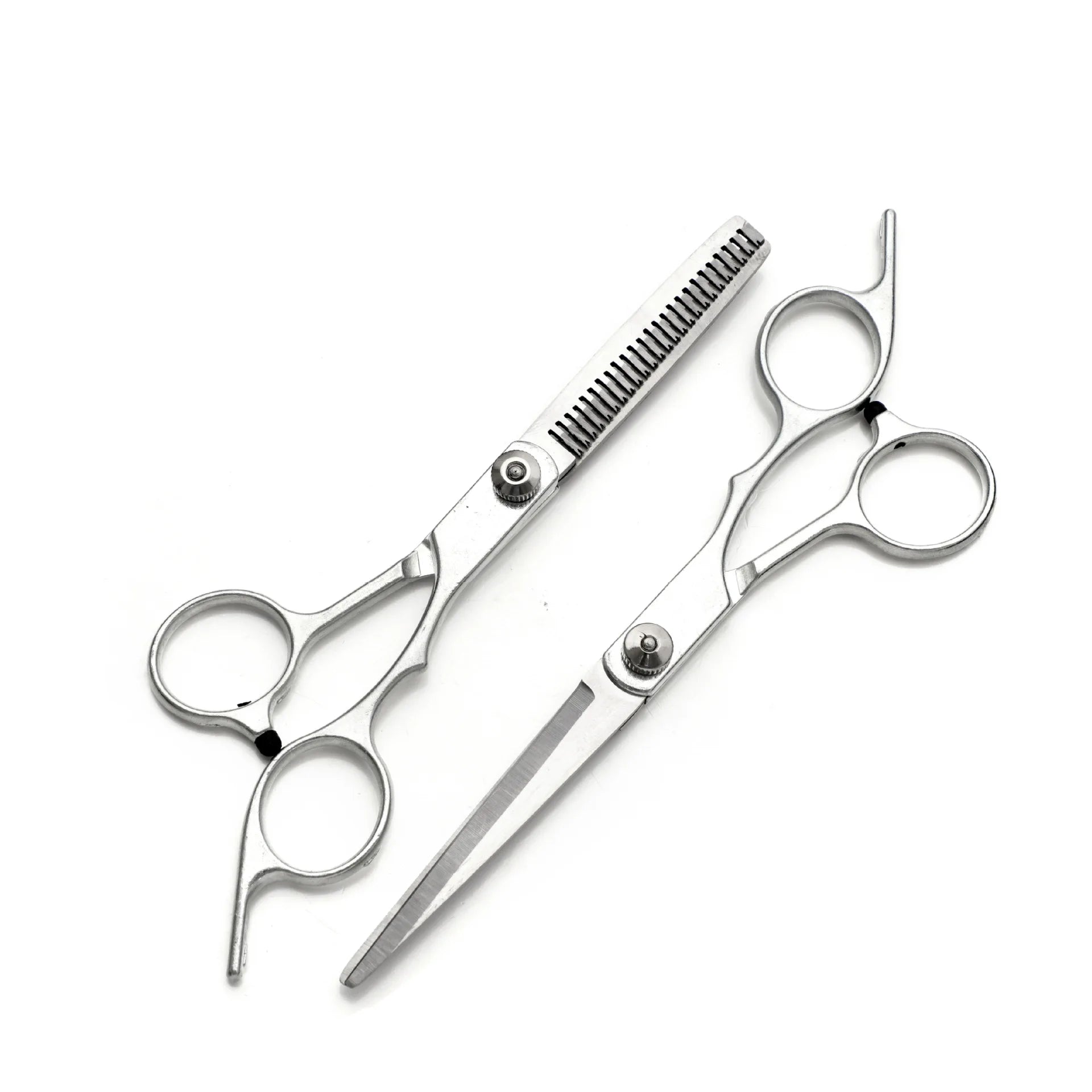 LAQTA professional barber scissors with sharp, stainless steel blades and ergonomic handles for precise hair cutting.