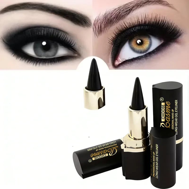 LAQTA creamy texture eyeliner in black with smooth, precise application visible on a clean eyelid.