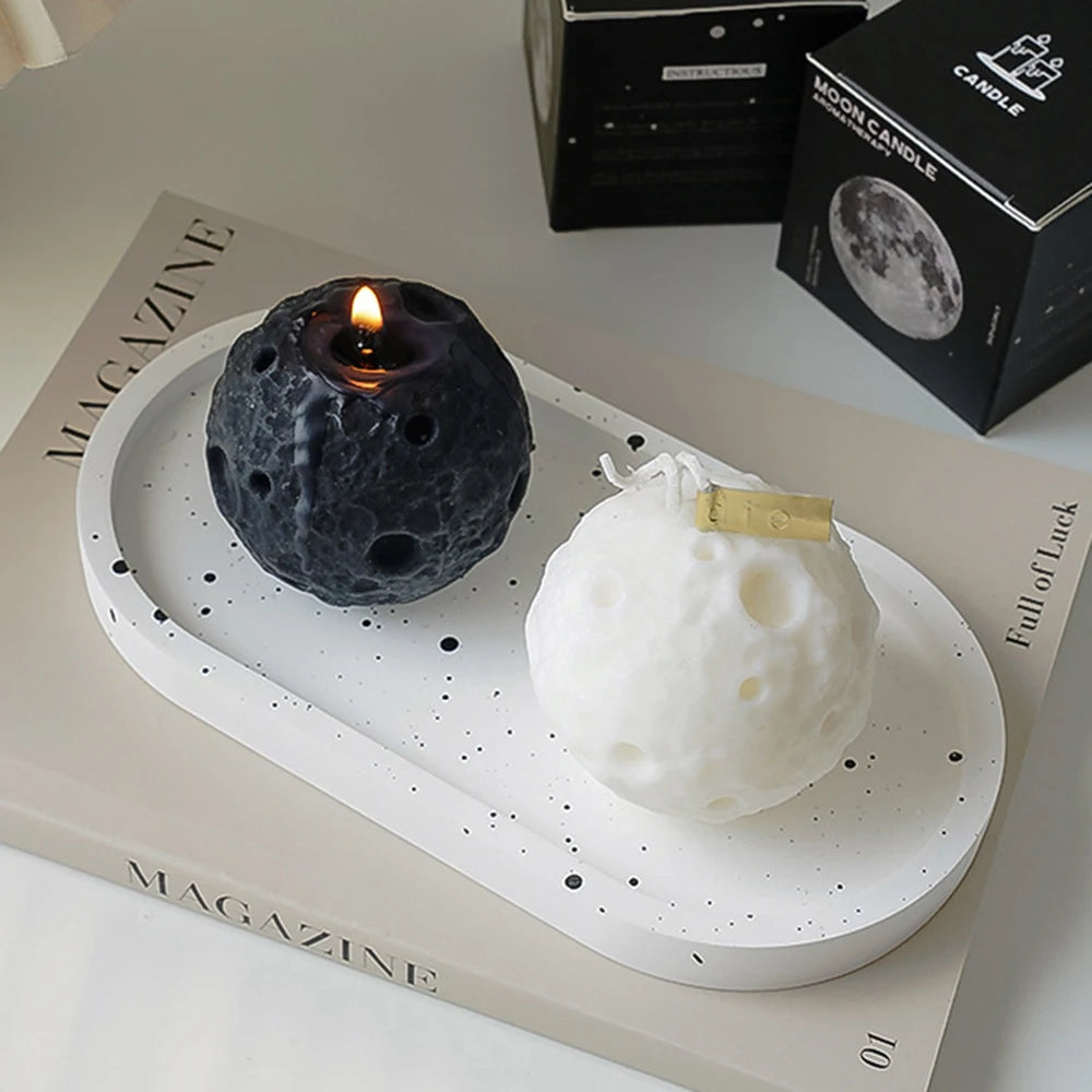 LAQTA creative lunar-shaped scented candle with a soft glow, featuring a unique moon design and calming aroma.