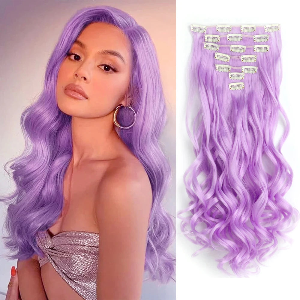 LAQTA clip-in hair extensions with long, natural-looking hair clips and seamless blending for added volume and length.