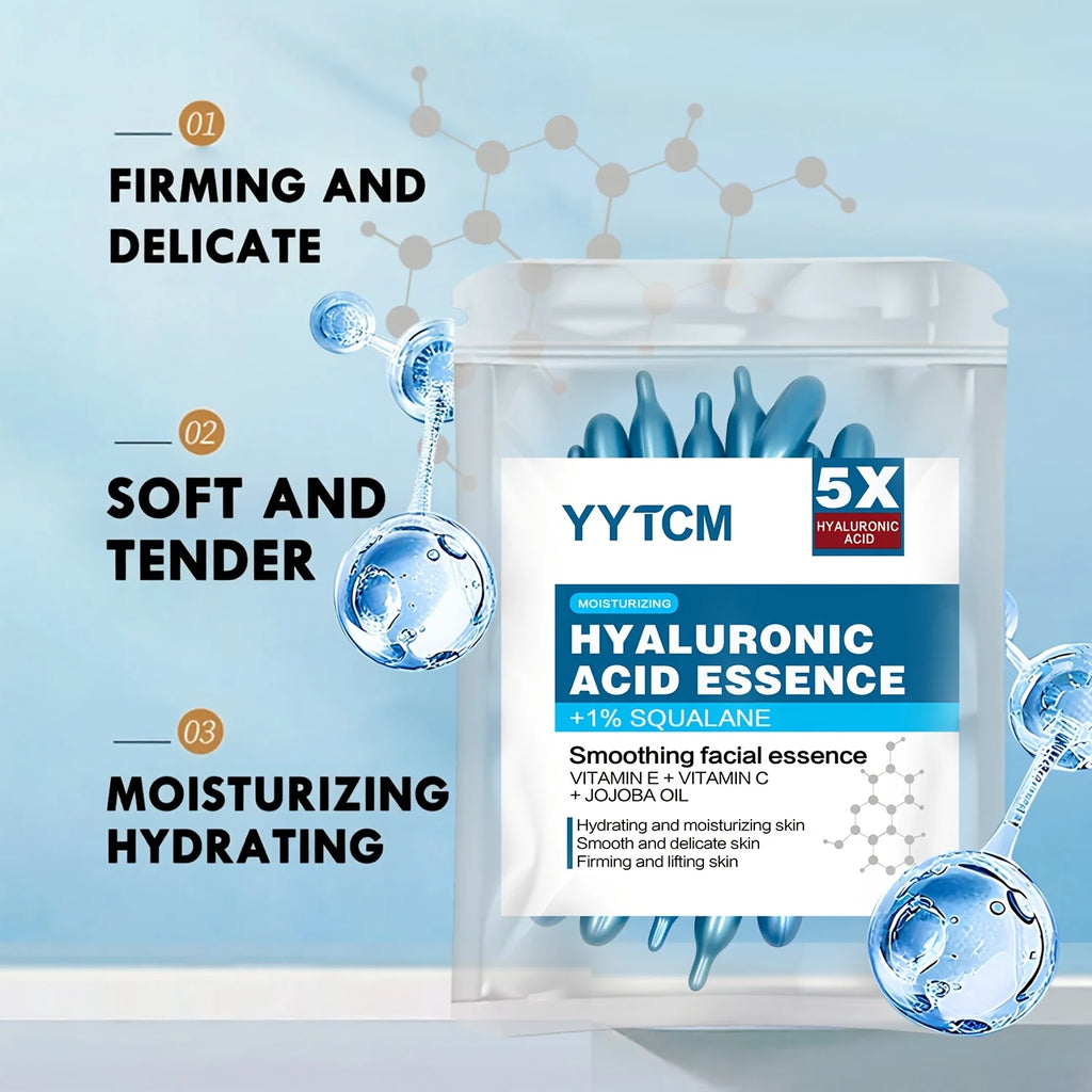 LAQTA hyaluronic acid deep moisturizing capsule in a sleek container, showcasing the skincare product designed for hydration.