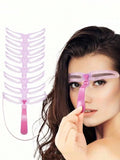 Set of 8 reusable LAQTA eyebrow stencil templates for easy shaping and defining eyebrows, shown in a close-up image.