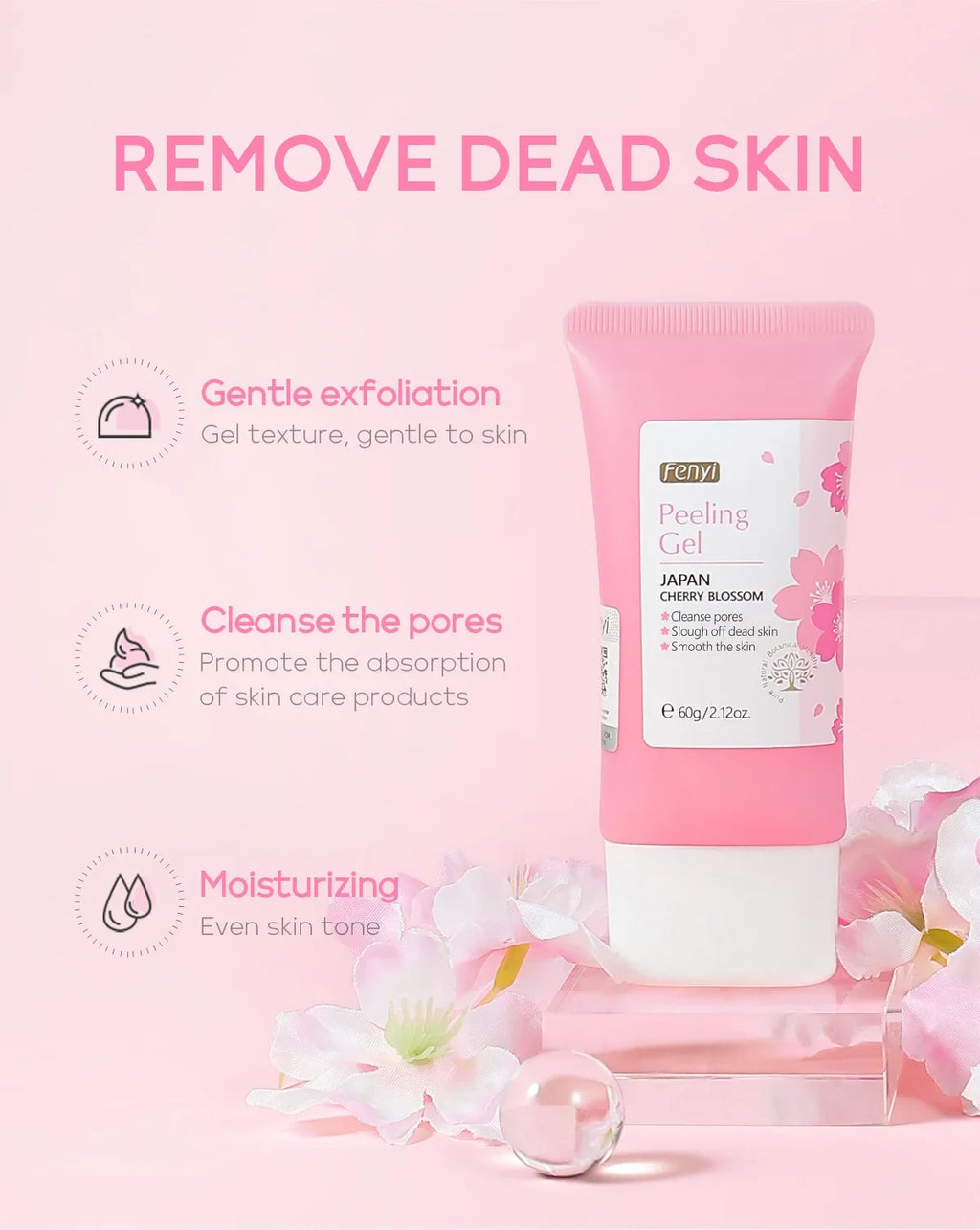 LAQTA Face Deep Cleaning Exfoliating Gel with natural ingredients, shown in a clear tube with the gel's texture visible.