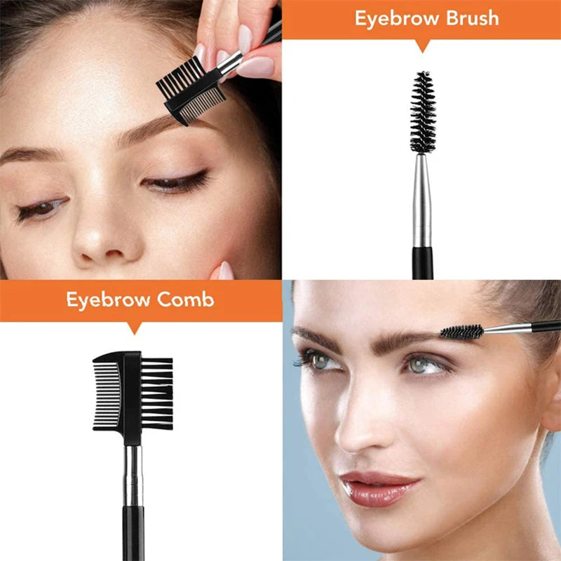 LAQTA eyebrow trimmer set with precision blades, rechargeable device, and multiple attachments for grooming eyebrows.