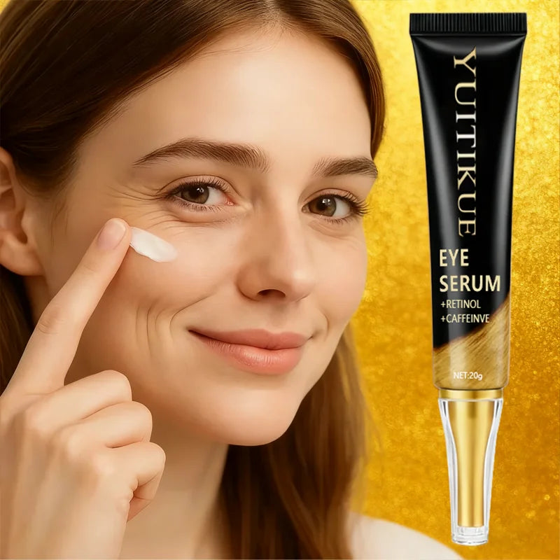 LAQTA caffeine eye cream jar showing smooth, creamy texture and sleek packaging for reducing puffiness and dark circles