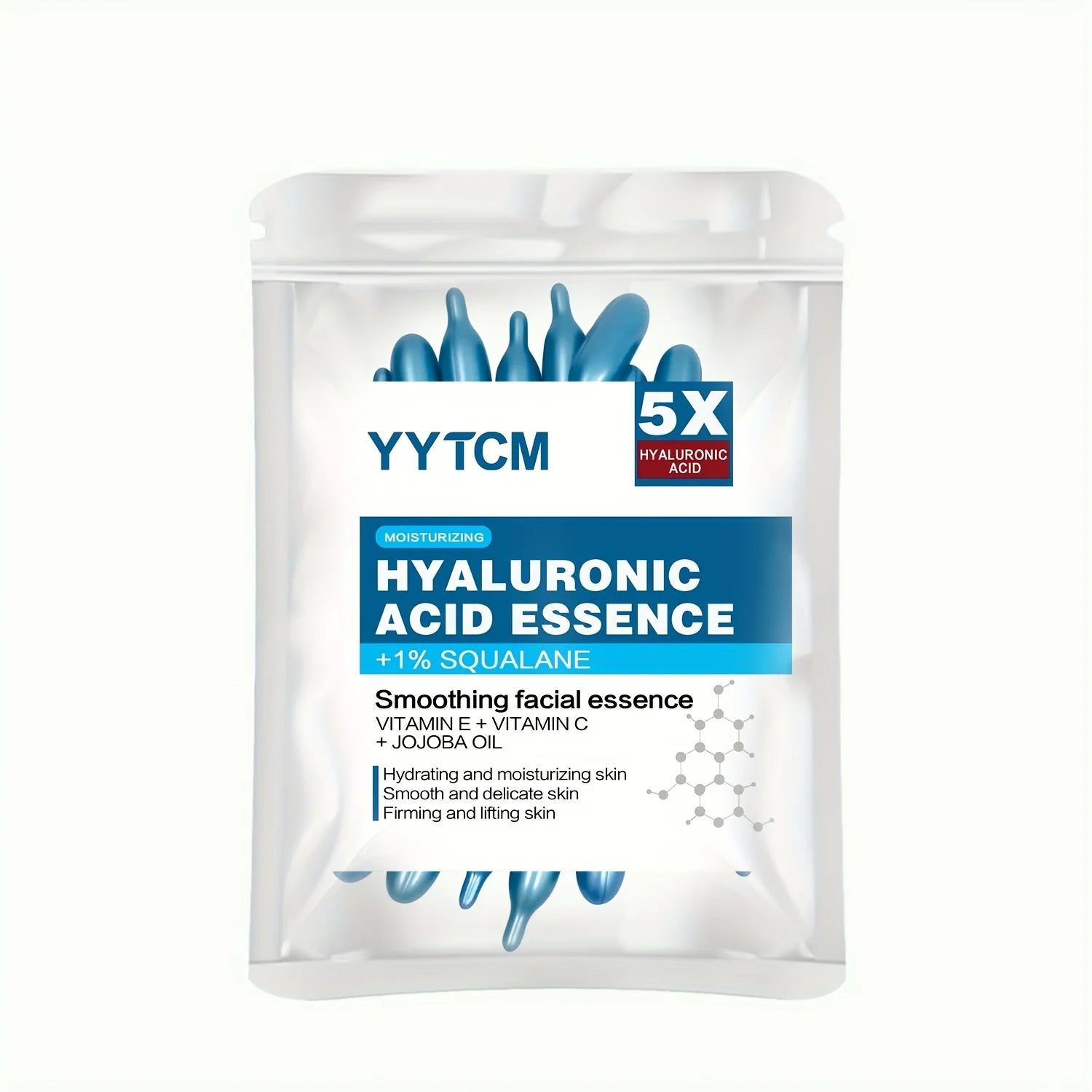 LAQTA Hyaluronic Acid Deep Moisturizing Capsule showing the sleek, transparent capsule with visible serum inside.
