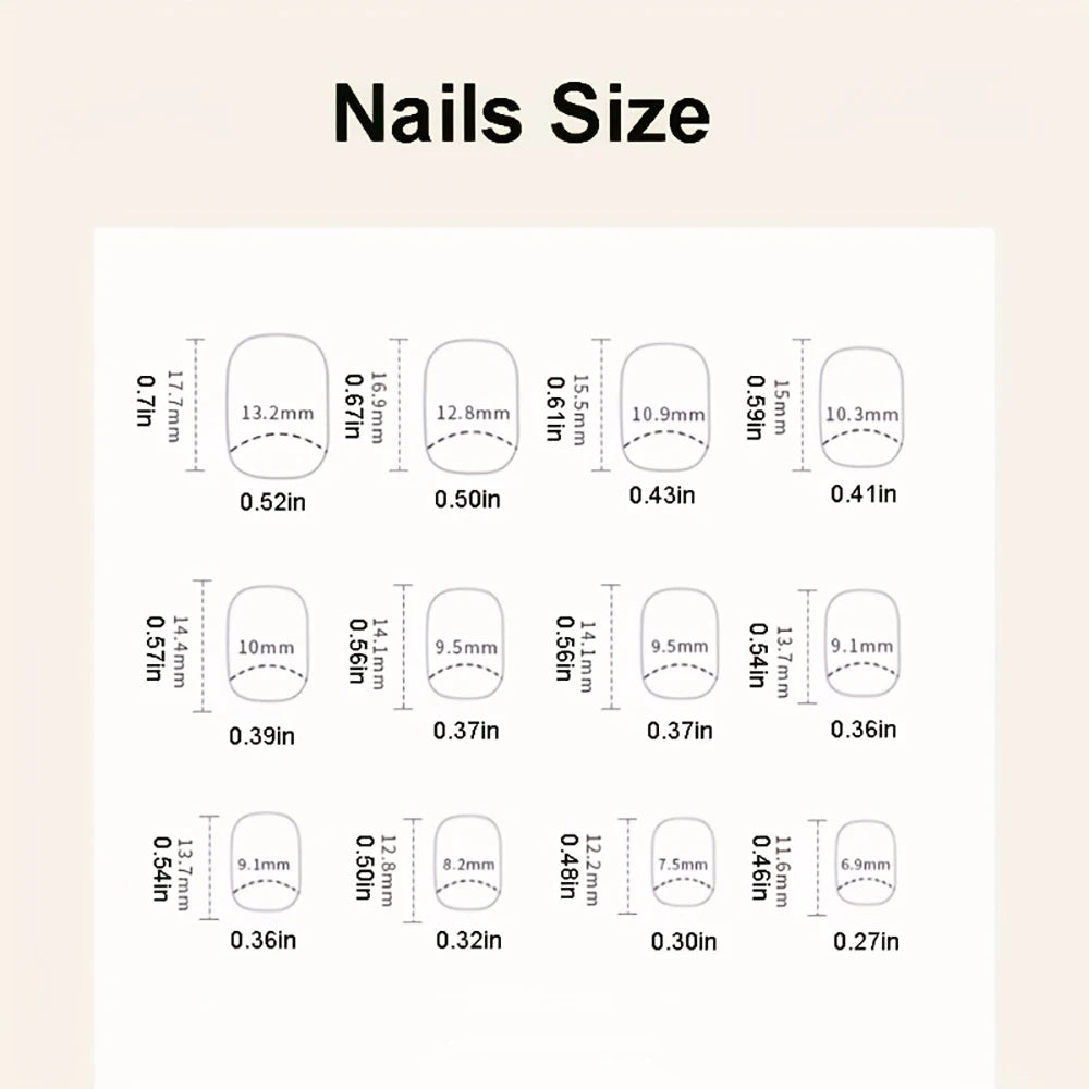 Set of 24 short sour nails from LAQTA, showcasing metallic finish and compact design for stylish nail art.