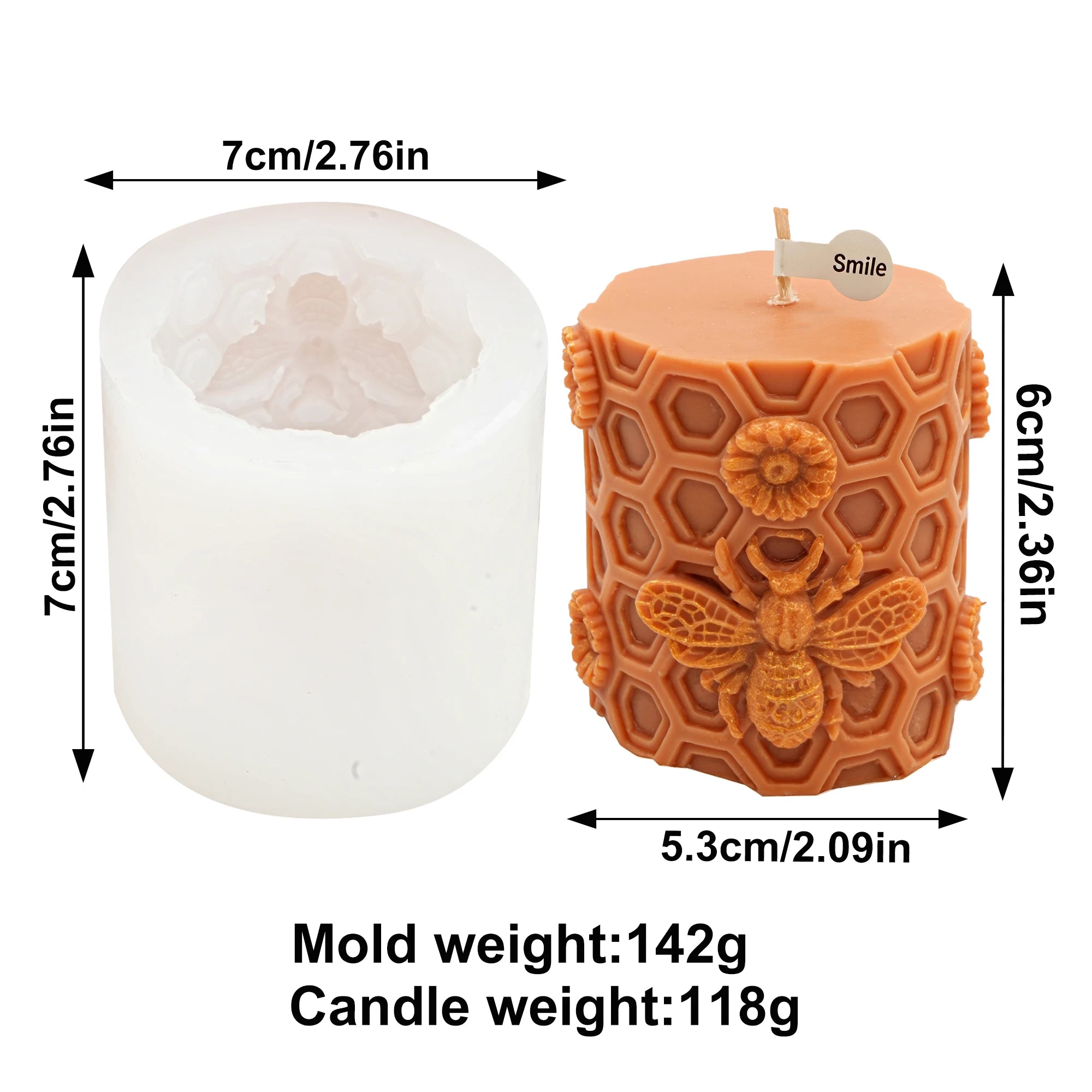 LAQTA 3D Honeycomb Silicone Mold showing detailed hexagon pattern for baking or crafting projects.