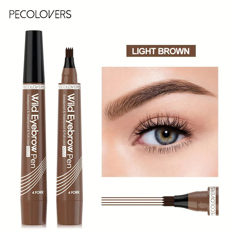 LAQTA eyebrow pen with 6 color options, featuring a fine tip for precise application on natural-looking brows.
