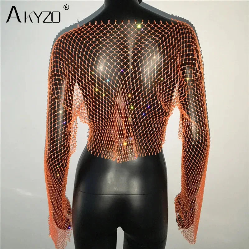Autumn women’s sexy see-through dress by LAQTA, featuring a stylish and elegant design for fall fashion.