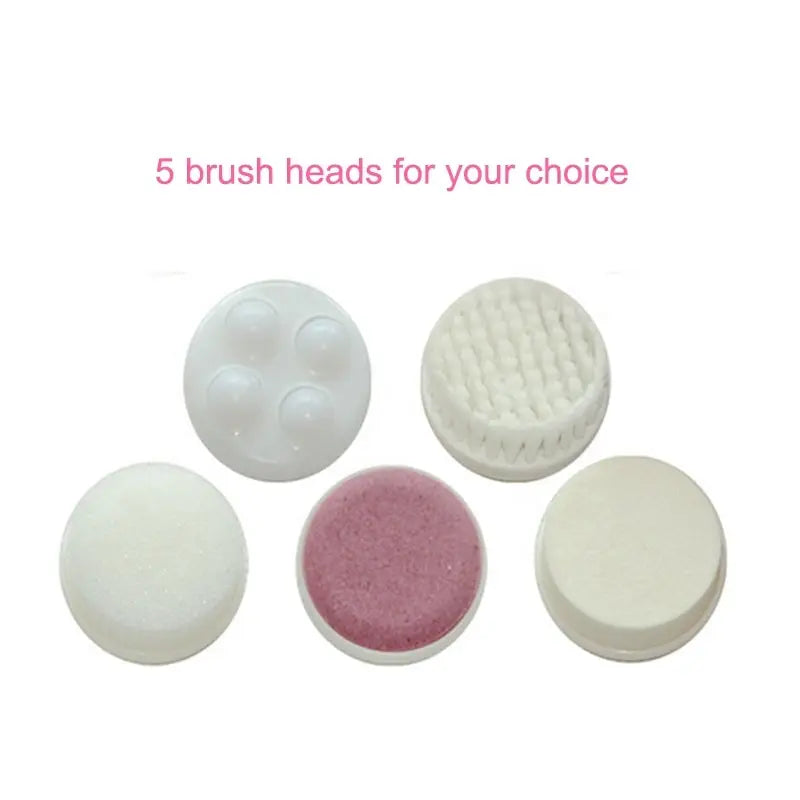 LAQTA Electric Facial Cleaner 5-in-1 device with multiple cleansing attachments for gentle, effective skincare at home.
