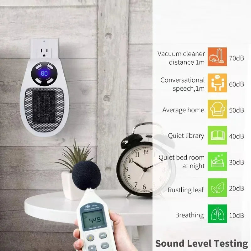 LAQTA Eco Plug-in Electric Heater showing compact design and power cord for efficient room heating.