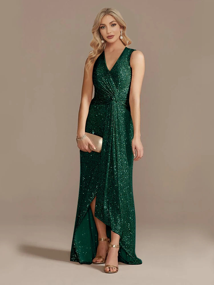Elegant evening dress by LAQTA featuring a flowing design and intricate details, perfect for formal occasions.