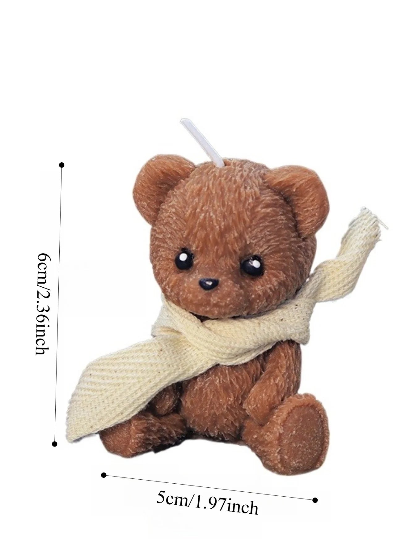 LAQTA Cute Teddy Bear Scented Candle wrapped in a cozy scarf, ideal for home decor and relaxing ambiance.