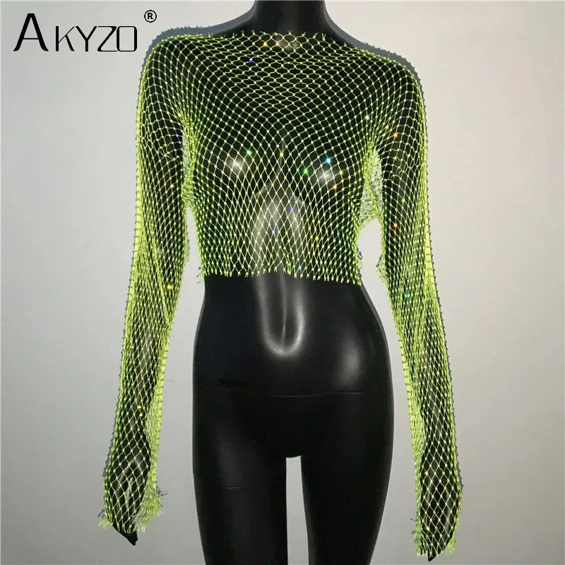 Autumn women's sexy see-through dress by LAQTA, featuring a stylish and elegant design perfect for fall fashion.