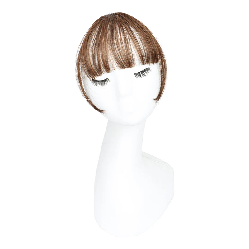 LAQTA synthetic invisible hair bangs, natural-looking hairpiece with seamless blend and soft texture for a stylish hair enhancement.