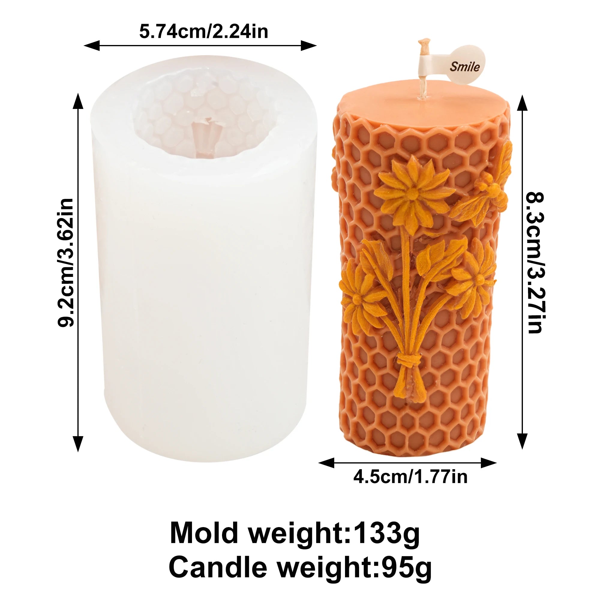 LAQTA 3D Honeycomb Silicone Mold showing detailed honeycomb pattern for baking or crafting projects