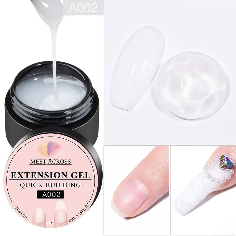 LAQTA quick extension nail in natural color, showcasing a sleek, durable nail extension with smooth finish.