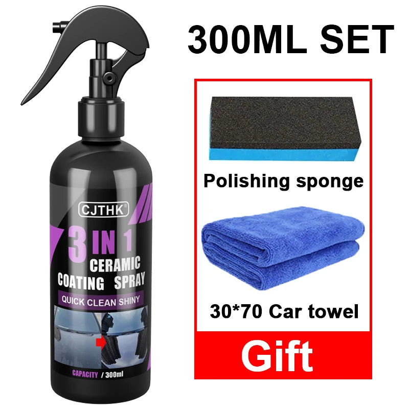 LAQTA Car Ceramic Nano Coating Liquid bottle with applicator pad for durable vehicle paint protection.