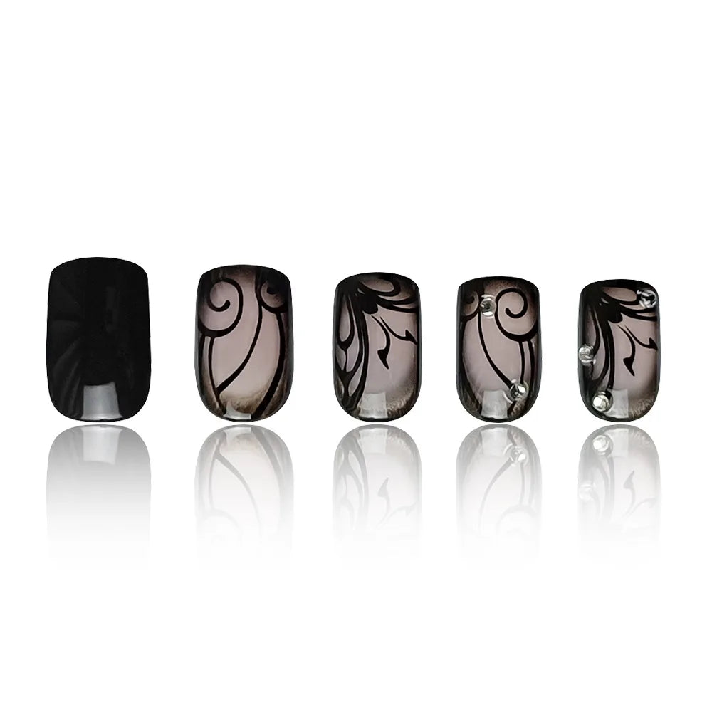 Set of 24 short, square-shaped LAQTA nails with a sleek, natural finish for stylish nail art and manicure enhancements.