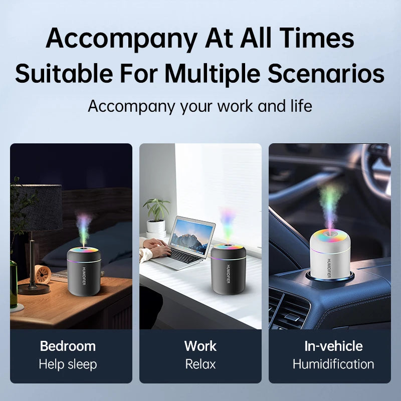 LAQTA 180ML mini air humidifier showing a compact white device with a water tank and mist outlet on a clean surface.