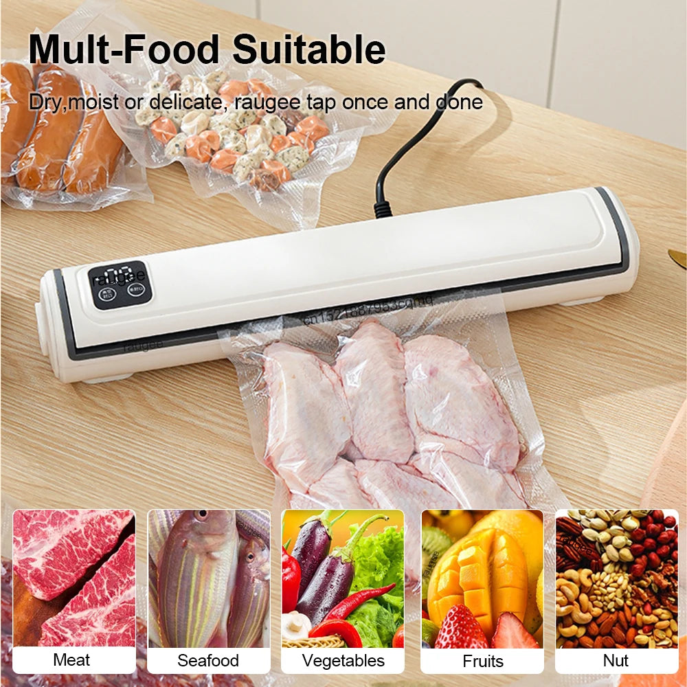 LAQTA vacuum packing machine with digital control panel and sealing bar for food preservation and freshness.