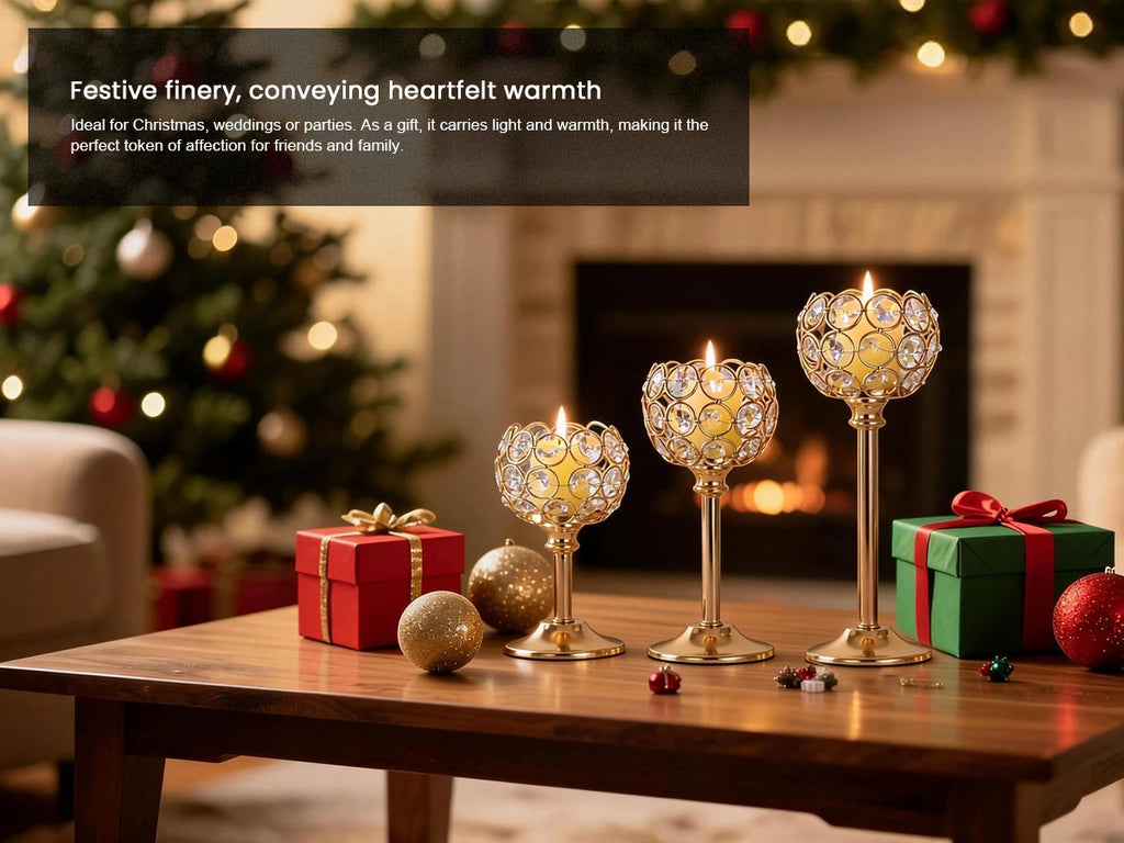 Elegant gold and silver metal glass candle from LAQTA, showcasing a stylish design with a sleek, reflective surface.