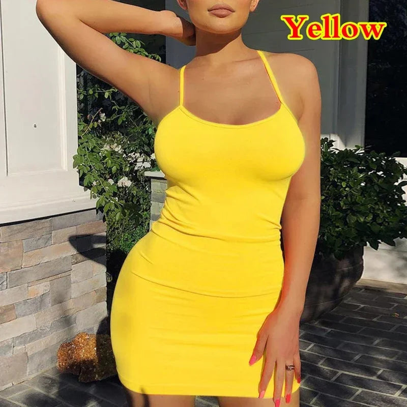 LAQTA summer spaghetti strap mini dress featuring lightweight fabric and a chic, summery design perfect for warm weather.