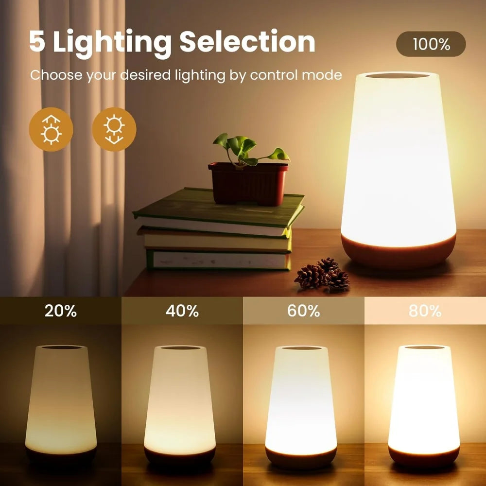LAQTA dimmable touch lamp with sleek design, featuring touch controls and adjustable brightness for modern home lighting.