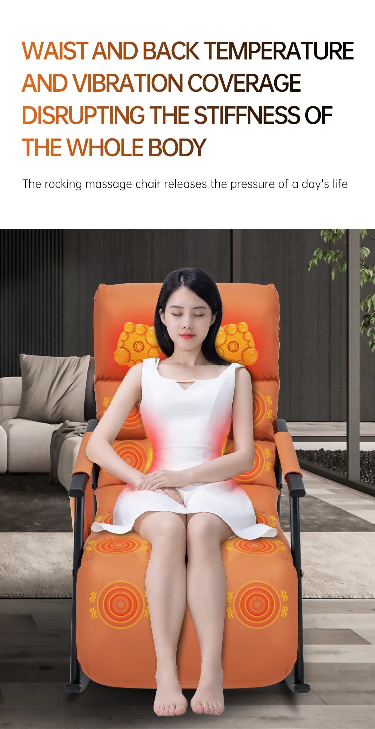 LAQTA Smart Leisure Rocking Massage Chair with padded armrests and ergonomic design for relaxation and comfort.