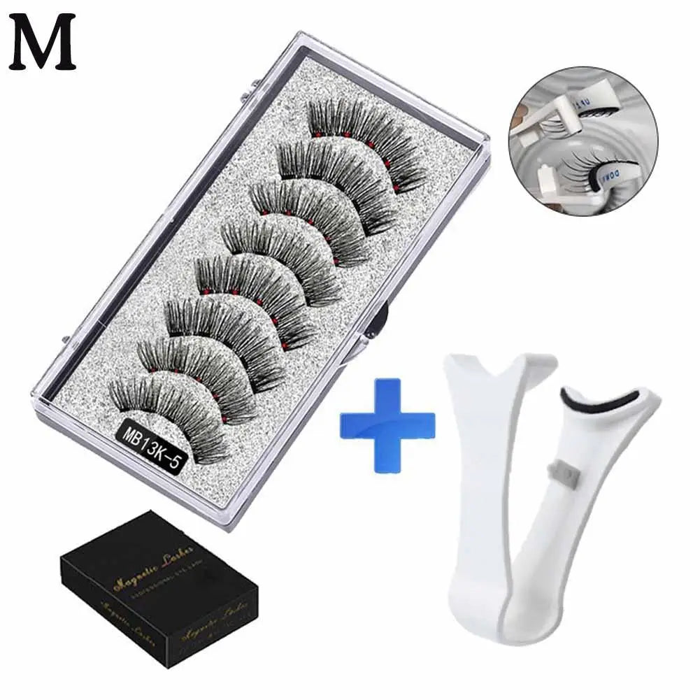 Natural Magnetic 3D Eyelashes by LAQTA, featuring lightweight, layered lash design with magnetic strips for easy application.