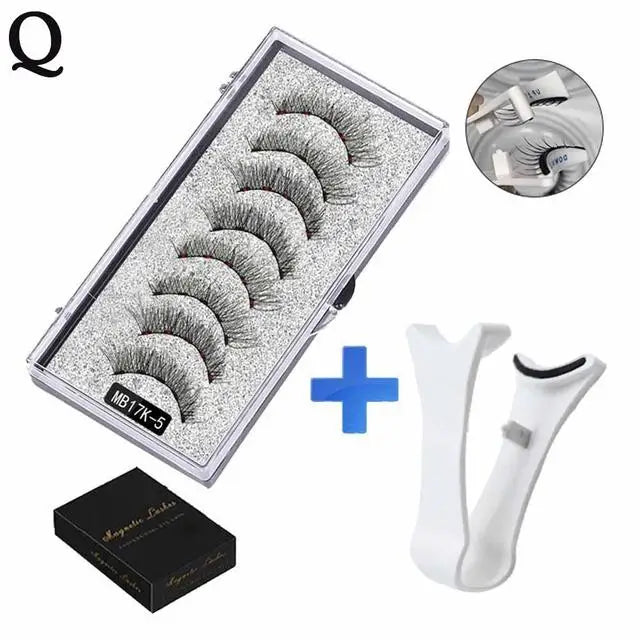 LAQTA Natural Magnetic 3D Eyelashes showing full, fluttery lash extension with magnetic strip for easy application