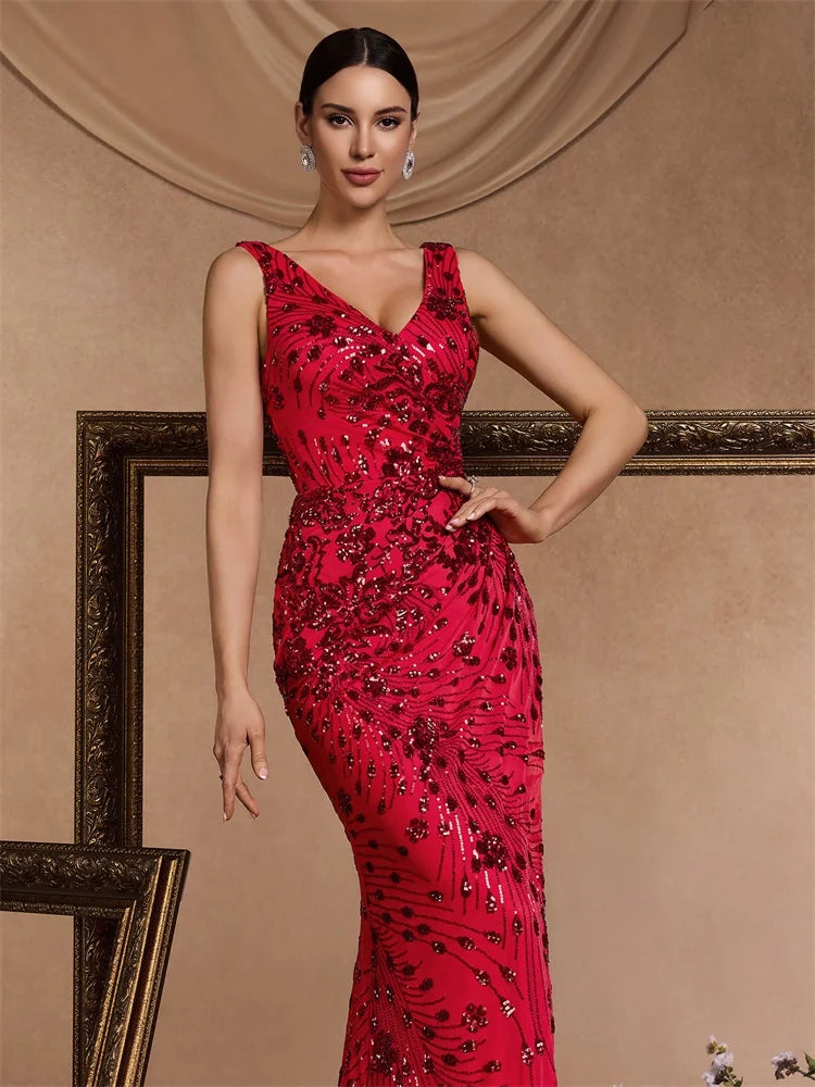 Elegant slit evening dress by LAQTA featuring a stylish design, flowing fabric, and a sophisticated slit detail for formal occasions.