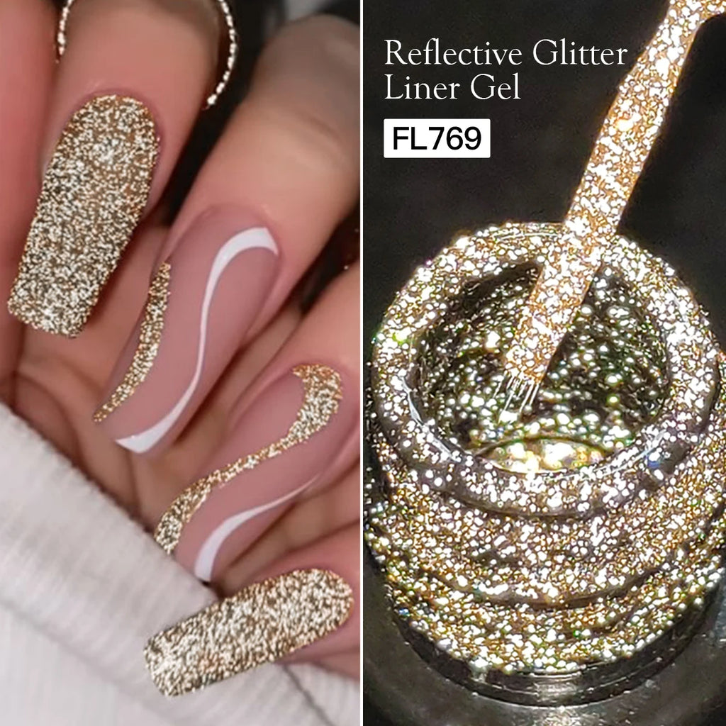 LAQTA Reflective Glitter Liner with shimmering, glittery finish, perfect for bold eye makeup looks.
