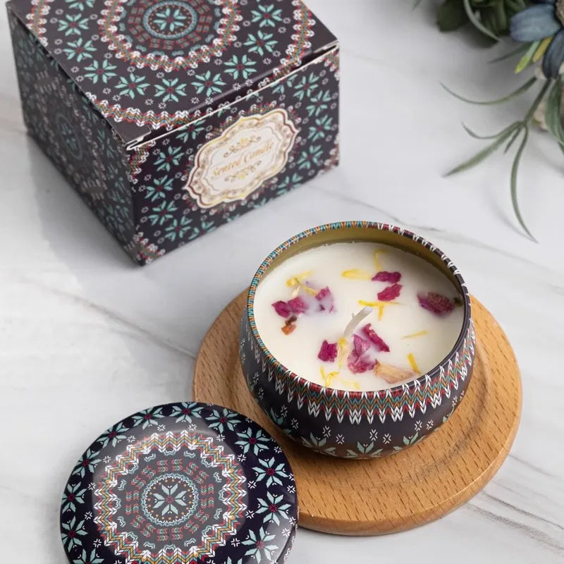 Vintage Can Candles by LAQTA featuring rustic metal tins with warm, flickering candlelight and vintage-inspired designs.