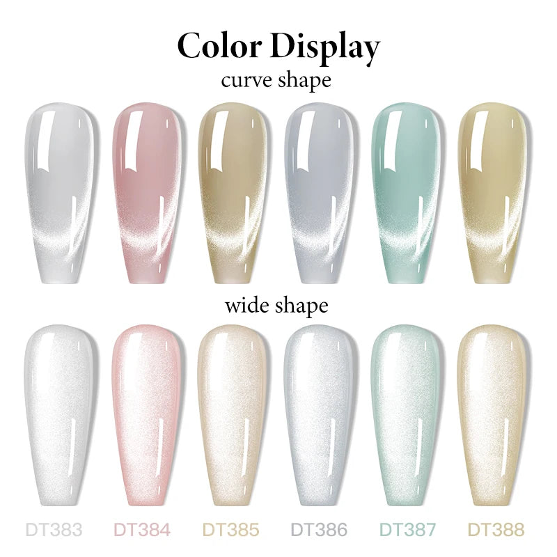 7ml LAQTA cat magnetic gel nail polish bottle with a sleek black cap and clear label, showcasing the product's packaging.