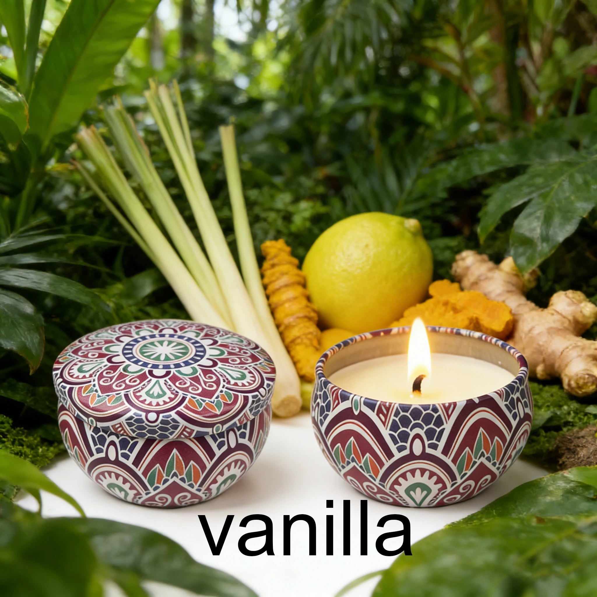 Ham-scented aromatherapy candle by LAQTA, featuring a cozy candle with a rustic design and warm, inviting appearance.