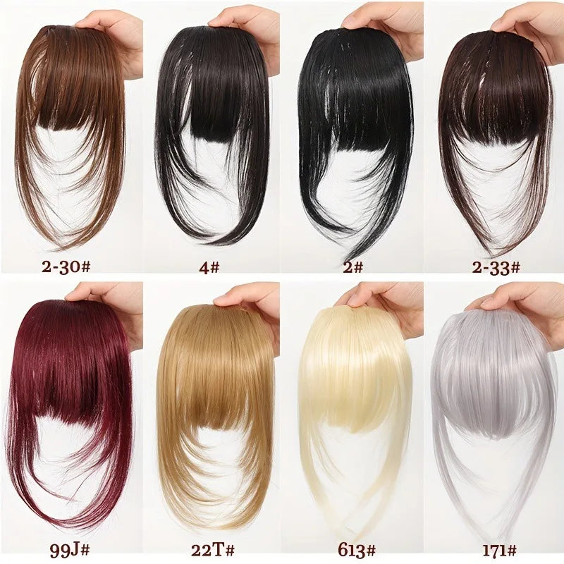 LAQTA synthetic hair clip with sleek design, featuring glossy black hair strands and secure clasp for easy styling.