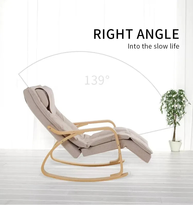LAQTA ergonomic massage rocker recliner chair with padded armrests and plush upholstery, designed for comfort and relaxation.