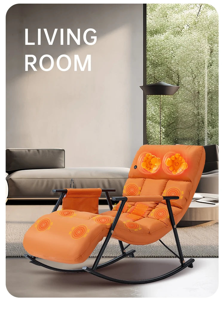 LAQTA Smart Leisure Rocking Massage Chair with padded upholstery and modern design, ideal for relaxation and comfort.