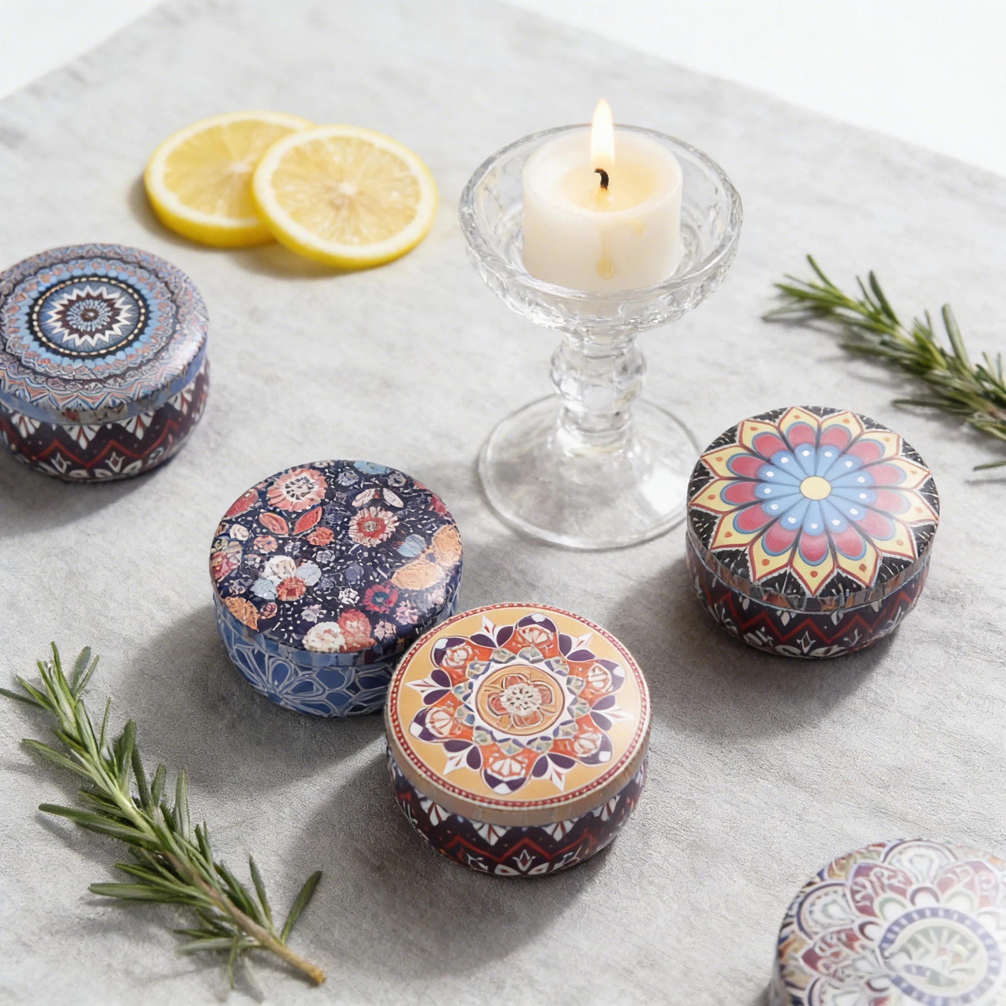 LAQTA ham-scented aromatherapy candle in a glass holder, featuring a warm, inviting design perfect for relaxing ambiance.