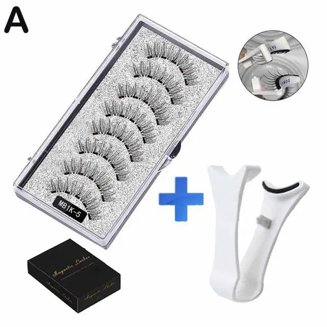 LAQTA Natural Magnetic 3D Eyelashes with layered, wispy design for a voluminous, natural lash look.