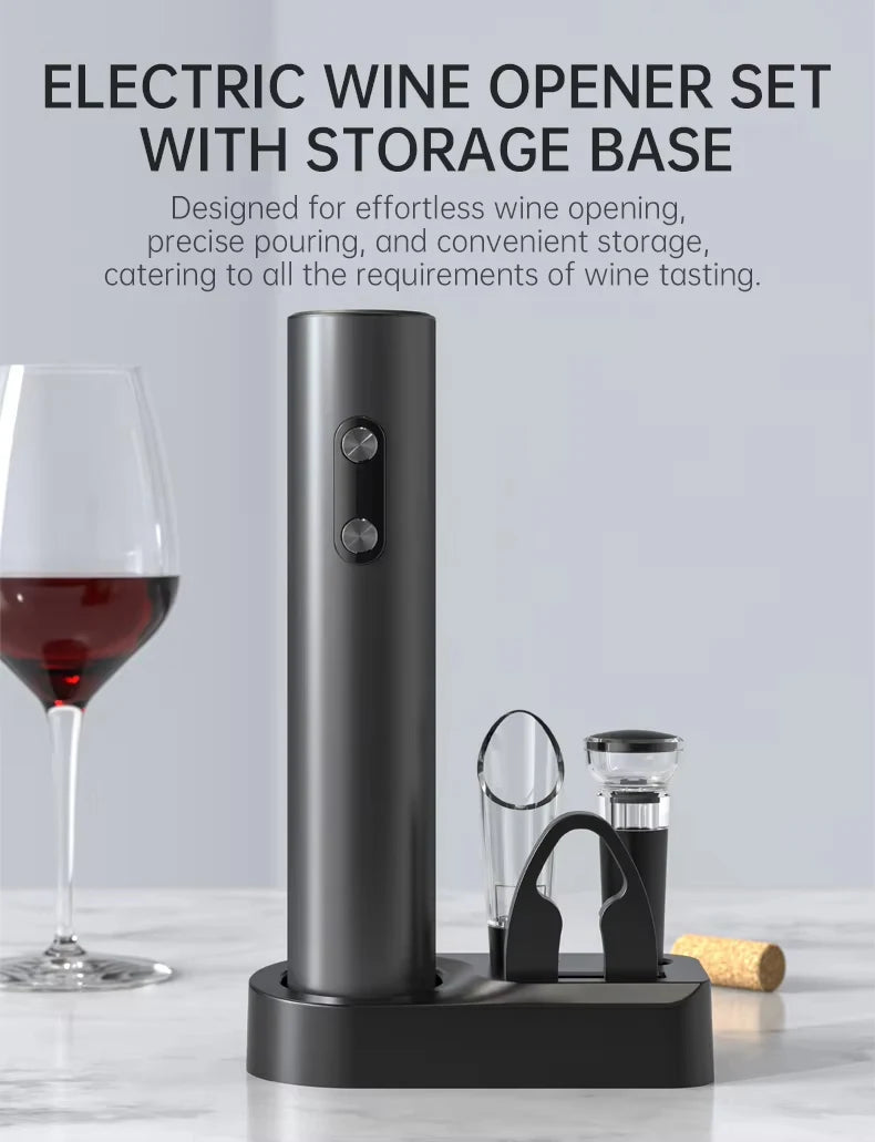 LAQTA electric wine bottle opener automatic device with sleek design and cord-free operation for easy wine opening.