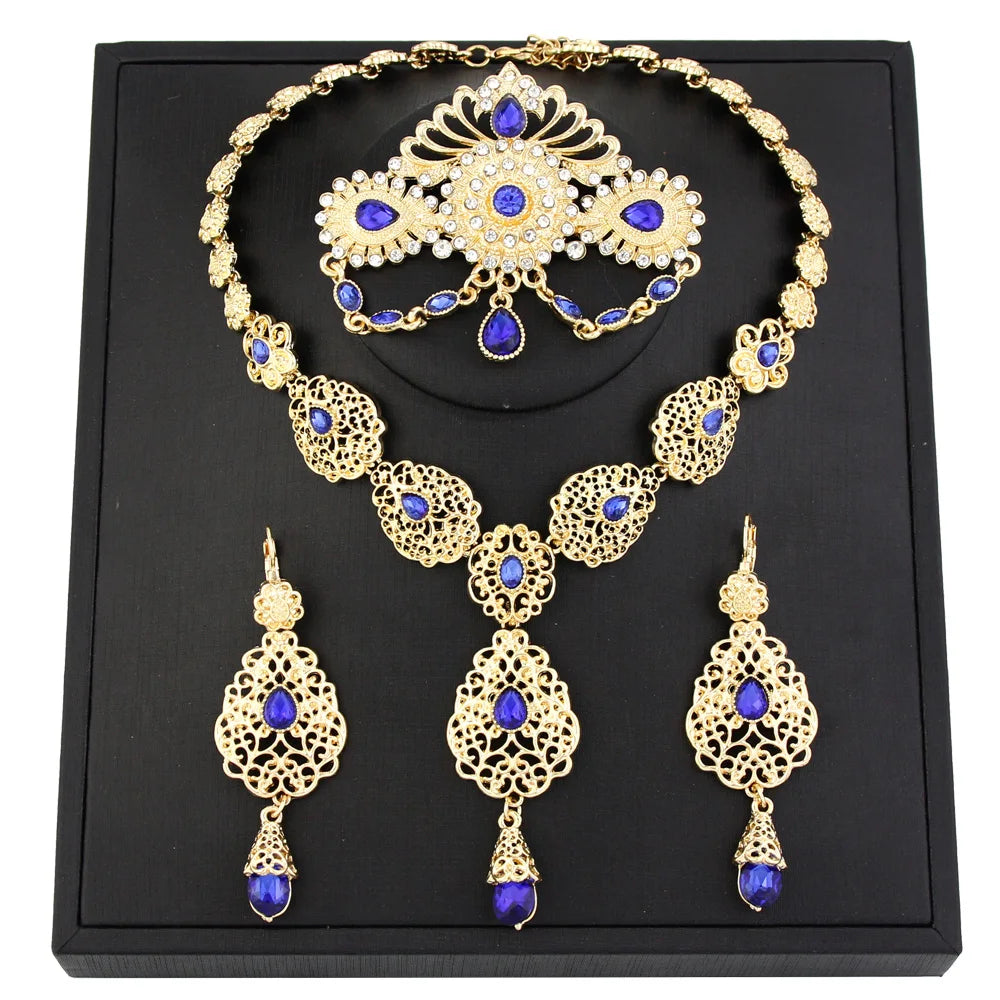 Sunspicems Chic Morocco Bride Jewelry by LAQTA featuring intricate gold and gemstone accessories for traditional wedding attire
