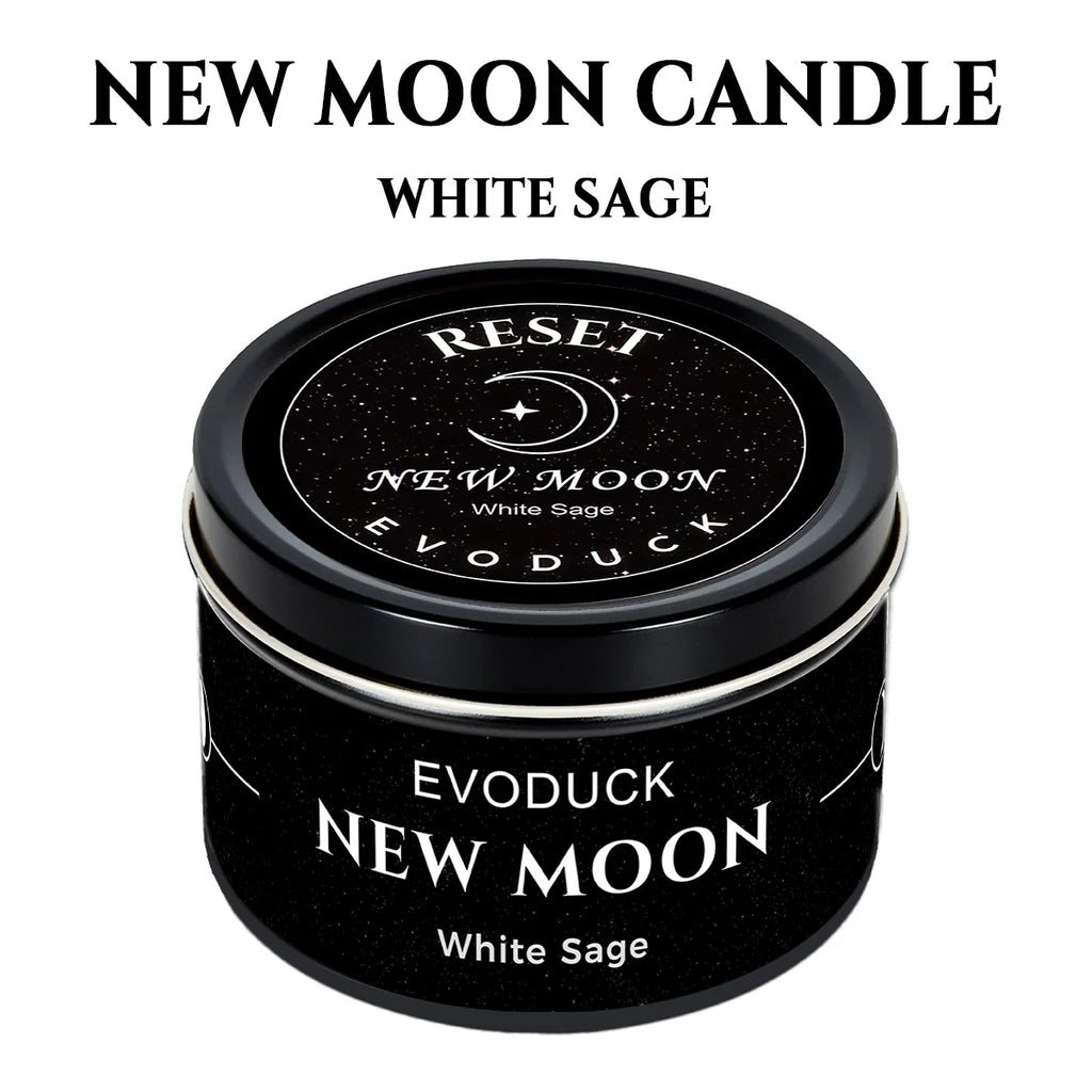 LAQTA Waning Moon scented candle with a soft glow and moon design, perfect for relaxing ambiance and home decor.