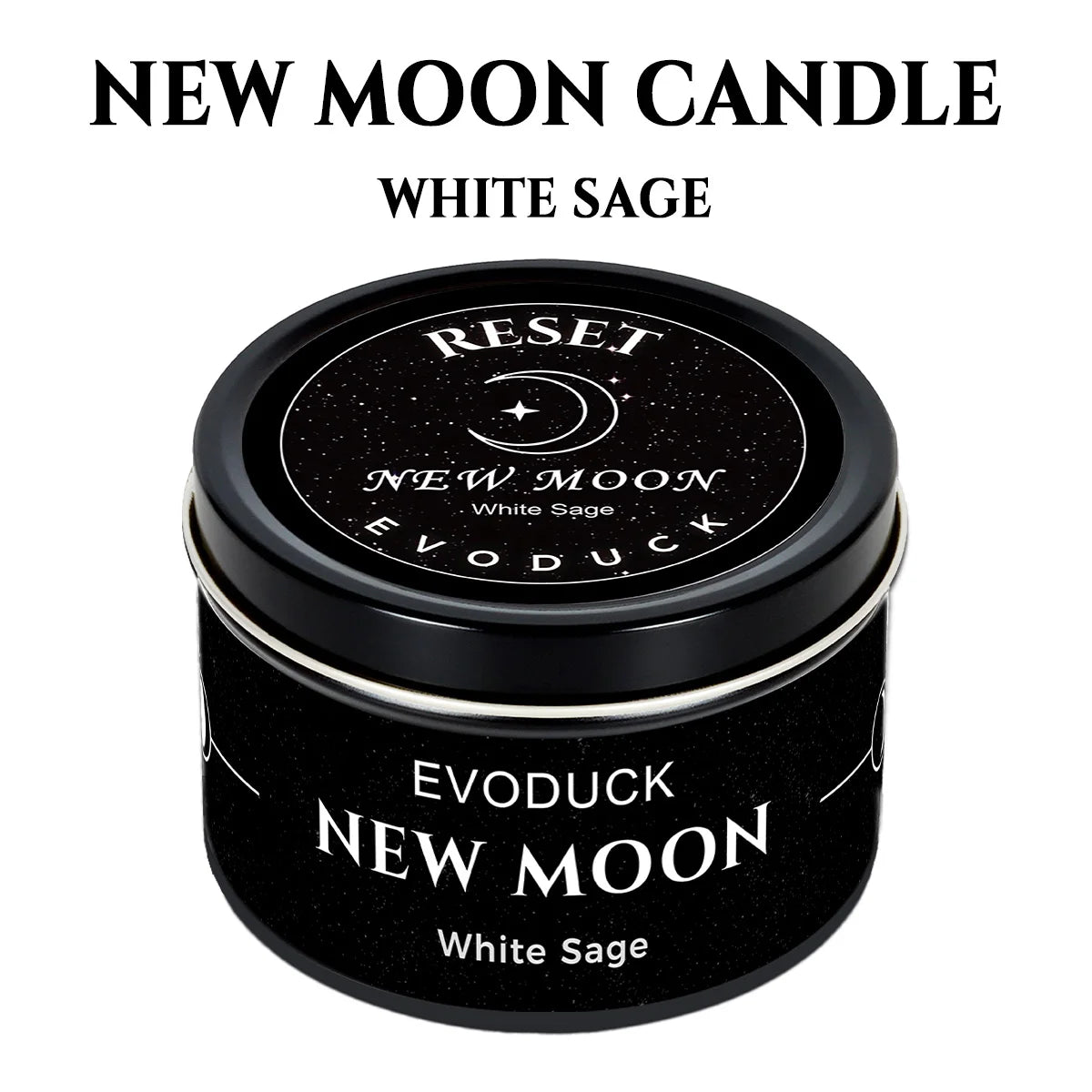 LAQTA Waning Moon scented candle with a soft glow and moon design, perfect for relaxing ambiance and home decor.