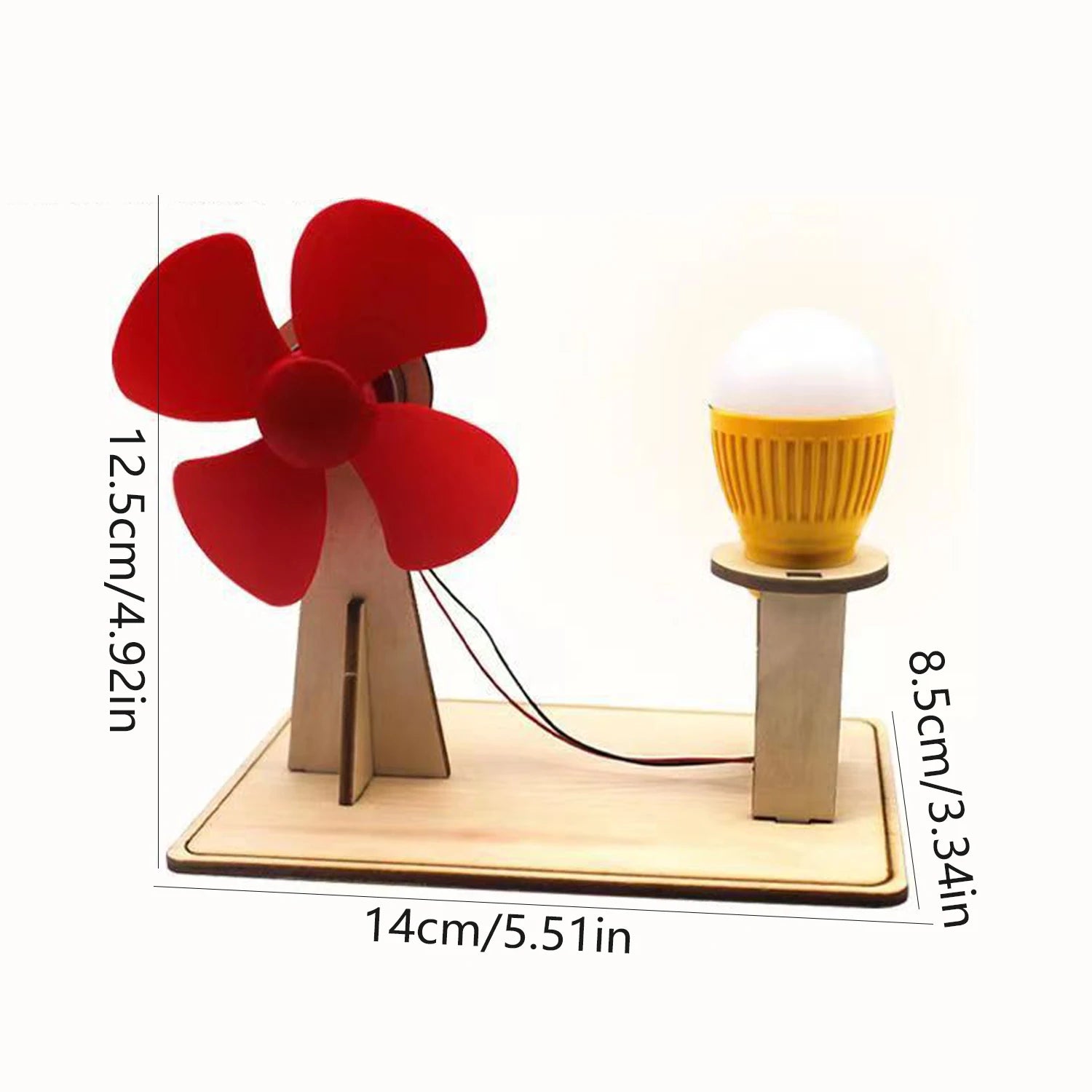 LAQTA wooden wind generator model featuring detailed blades and rustic finish, ideal for educational or decorative use.